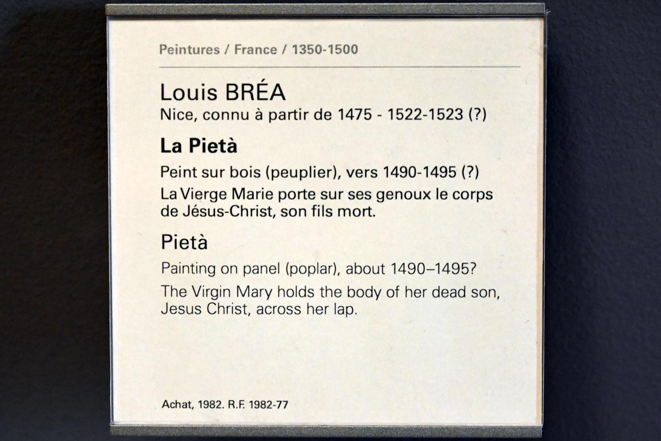 Ludovico Brea (1492), Pietà, Paris, Musée du Louvre, Saal 832, um 1490–1495, Bild 2/2