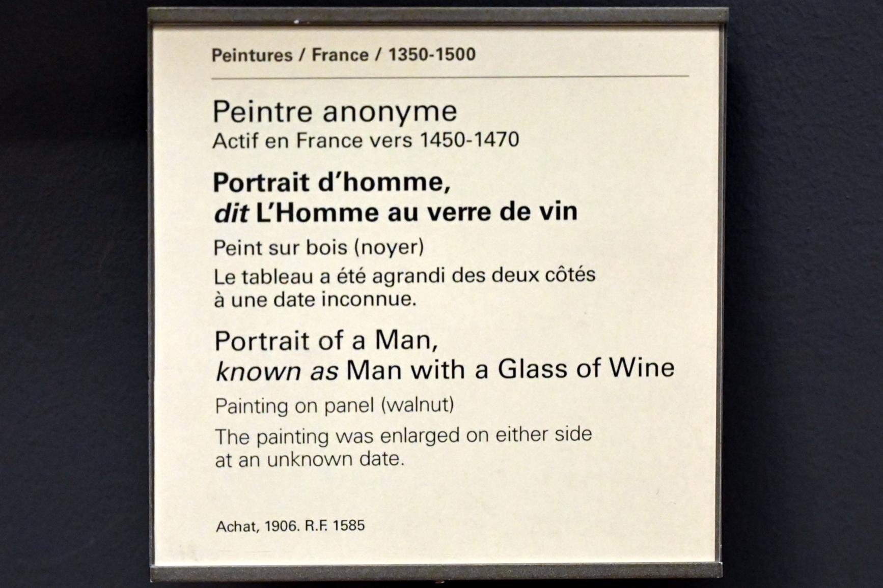 Porträt eines Mannes (Mann mit Weinglas), Paris, Musée du Louvre, Saal 832, Undatiert, Bild 2/2