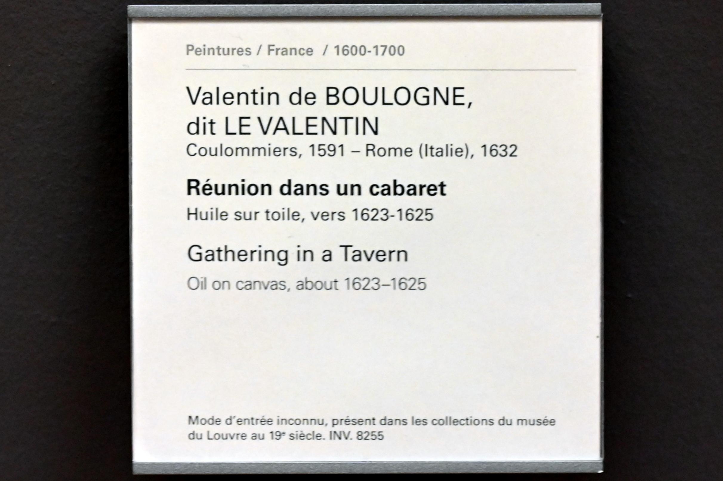 Valentin de Boulogne (1614–1631), Tavernengesellschaft, Paris, Musée du Louvre, Saal 829, um 1623–1625, Bild 2/2