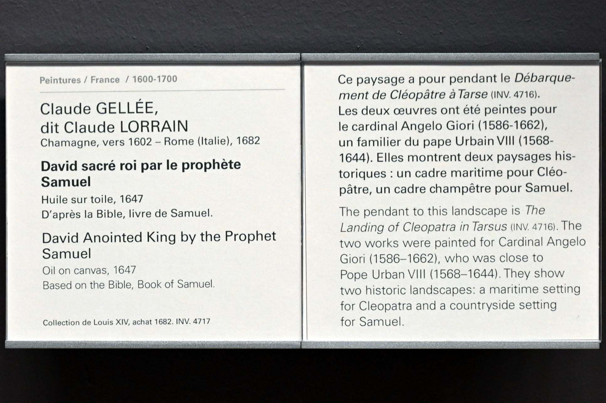 Claude Lorrain (Claude Gellée) (1628–1681), David wird vom Propheten Samuel zum König gesalbt, Paris, Musée du Louvre, Saal 827, 1647, Bild 2/2