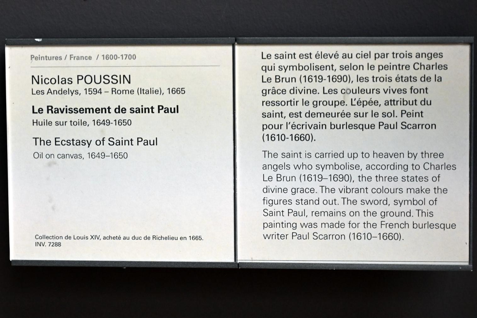 Nicolas Poussin (1624–1663), Entrückung des Heiligen Paulus, Paris, Musée du Louvre, Saal 826, 1649–1650, Bild 2/2