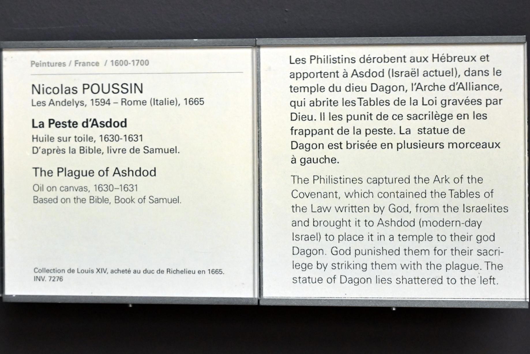 Nicolas Poussin (1624–1663), Die Pest von Aschdod, Paris, Musée du Louvre, Saal 826, 1630–1631, Bild 2/2