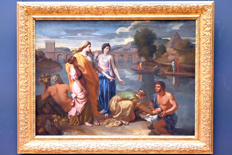 Nicolas Poussin (1624–1663), Rettung des Moseknaben aus dem Wasser, Paris, Musée du Louvre, Saal 825, 1638, Bild 1/2