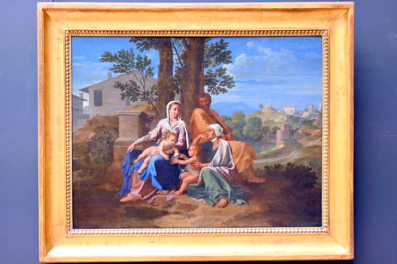 Nicolas Poussin (1624–1663), Die Heilige Familie mit dem Johannesknaben und der Heiligen Elisabeth in einer Landschaft, Paris, Musée du Louvre, Saal 825, um 1650, Bild 1/2