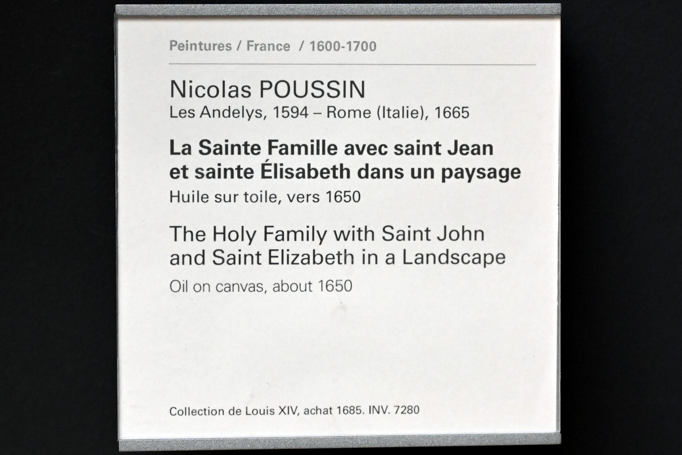 Nicolas Poussin (1624–1663), Die Heilige Familie mit dem Johannesknaben und der Heiligen Elisabeth in einer Landschaft, Paris, Musée du Louvre, Saal 825, um 1650, Bild 2/2