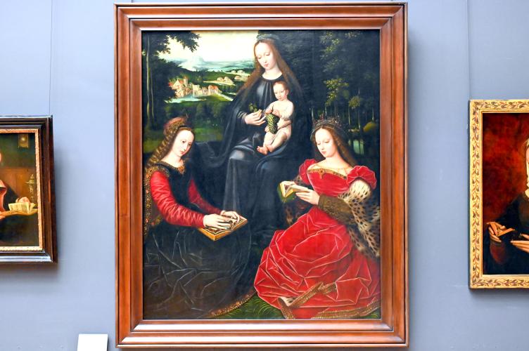 Ambrosius Benson (1525–1531), Jungfrau und Kind zwischen der Heiligen Katharina und der Heiligen Barbara, Paris, Musée du Louvre, Saal 814, um 1530–1532