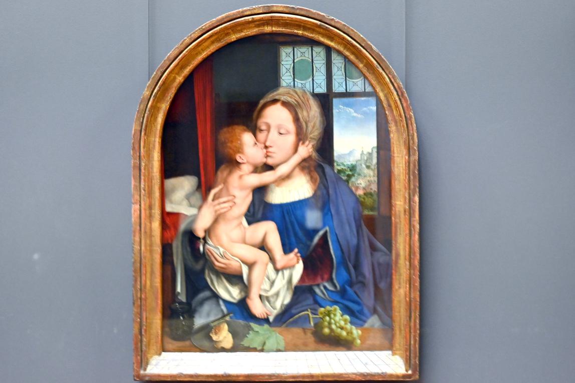 Quinten Massys (1514–1530), Jungfrau und Kind (Rattier Madonna), Paris, Musée du Louvre, Saal 814, 1529, Bild 1/2