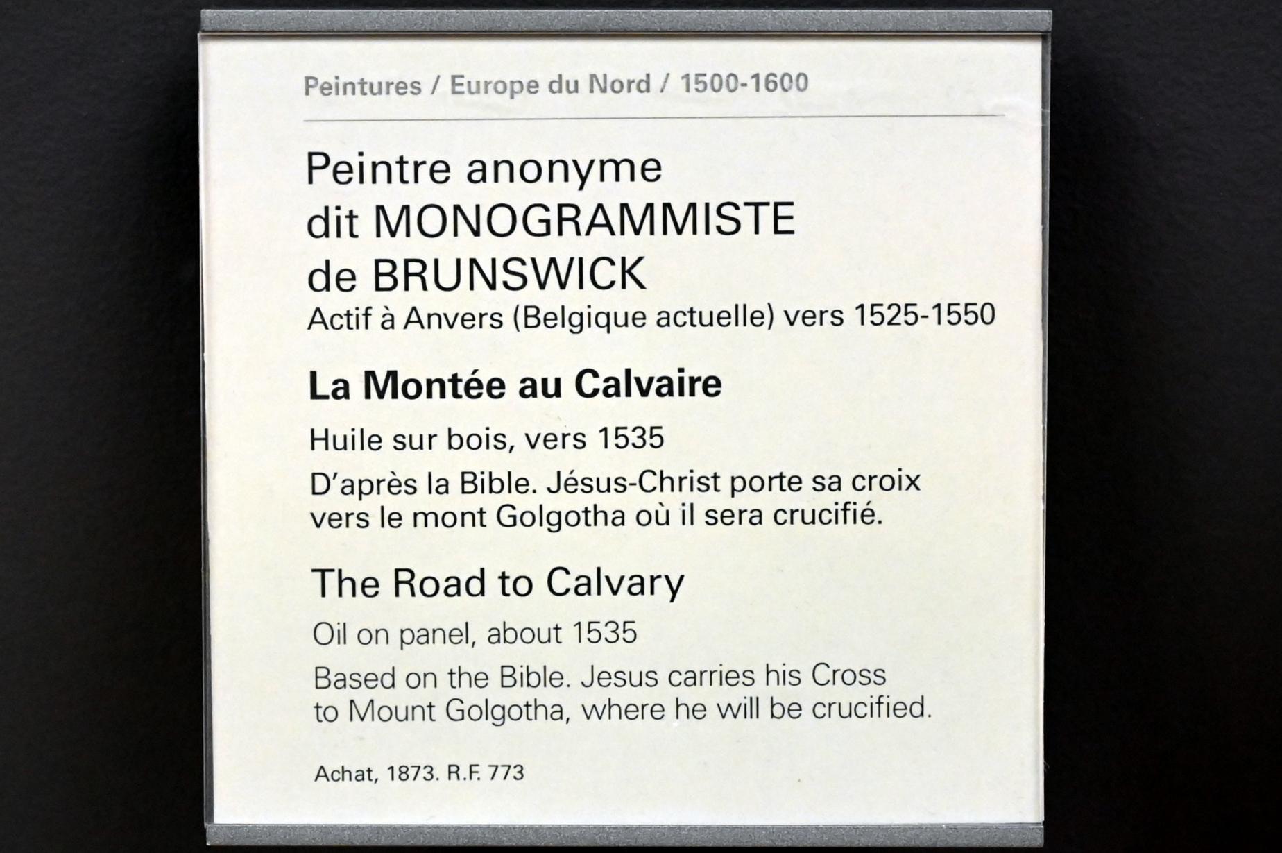 Braunschweiger Monogrammist (1530–1540), Der Aufstieg zum Kalvarienberg, Paris, Musée du Louvre, Saal 814, um 1535, Bild 2/2