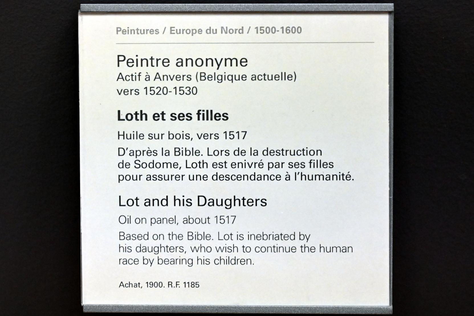 Lot und seine Töchter, Paris, Musée du Louvre, Saal 814, um 1517, Bild 2/2