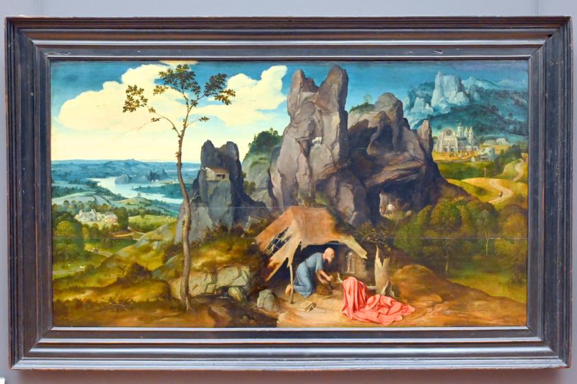Joachim Patinir (Patenier) (1513–1521), Der Heilige Hieronymus in der Wüste, Paris, Musée du Louvre, Saal 814, um 1515–1524