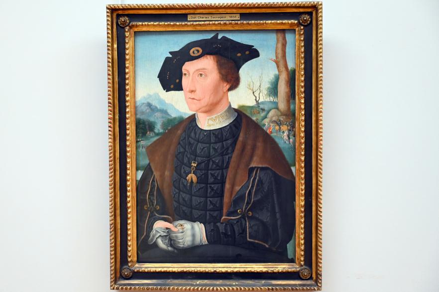 Jan Mostaert (Nachahmer) (1517), Porträt des Jan van Wassenaer (1483-1523), Vizegraf von Leiden, Paris, Musée du Louvre, Saal 815, um 1510–1525, Bild 1/2