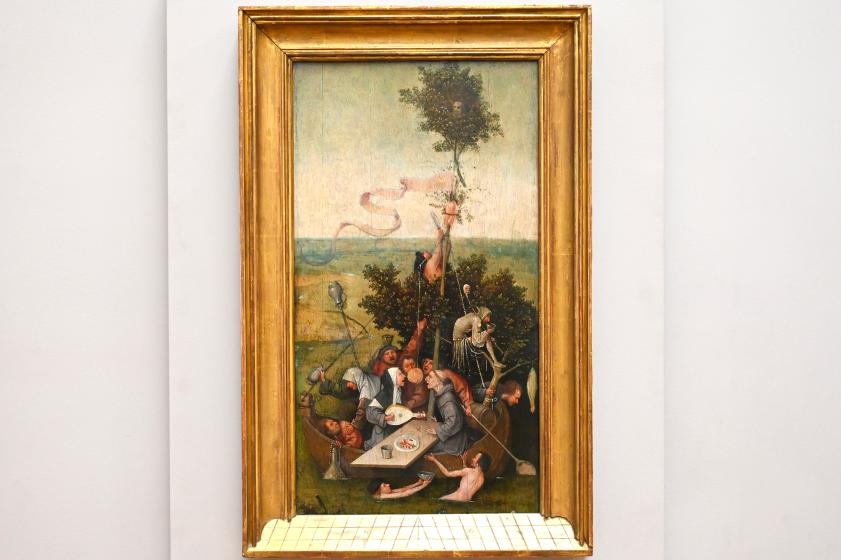 Hieronymus Bosch (1475–1510), Das Narrenschiff, Paris, Musée du Louvre, Saal 815, um 1505–1510, Bild 1/2