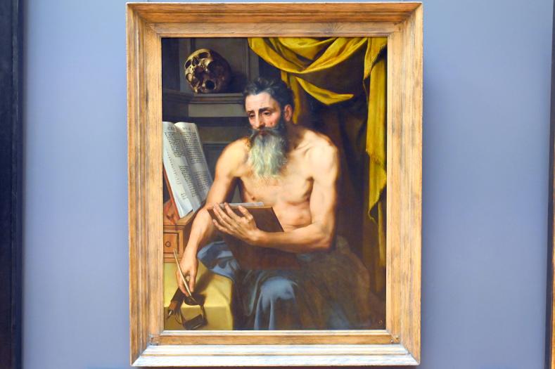 Willem Adriaensz Key (1543–1568), Der heilige Hieronymus meditiert über die Bibel, Paris, Musée du Louvre, Saal 811, um 1565–1570
