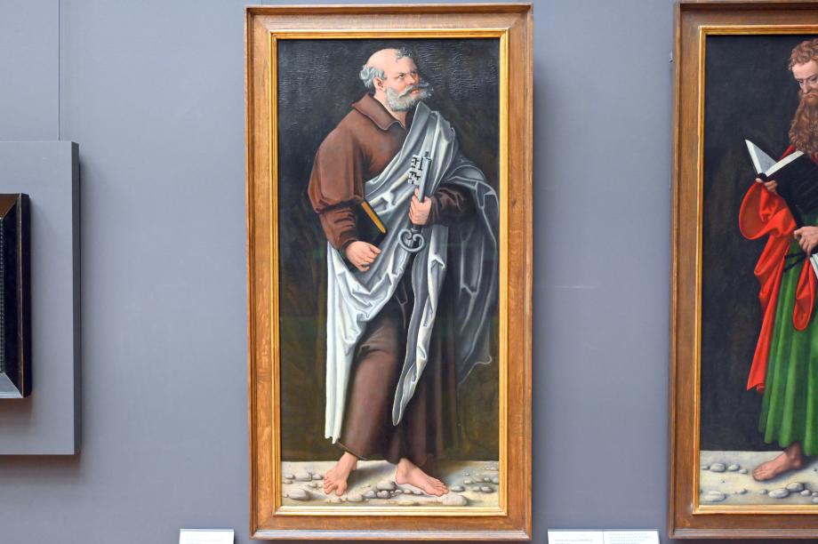Lucas Cranach der Ältere (Werkstatt) (1515–1550), Heiliger Petrus, Paris, Musée du Louvre, Saal 809, Undatiert, Bild 1/2