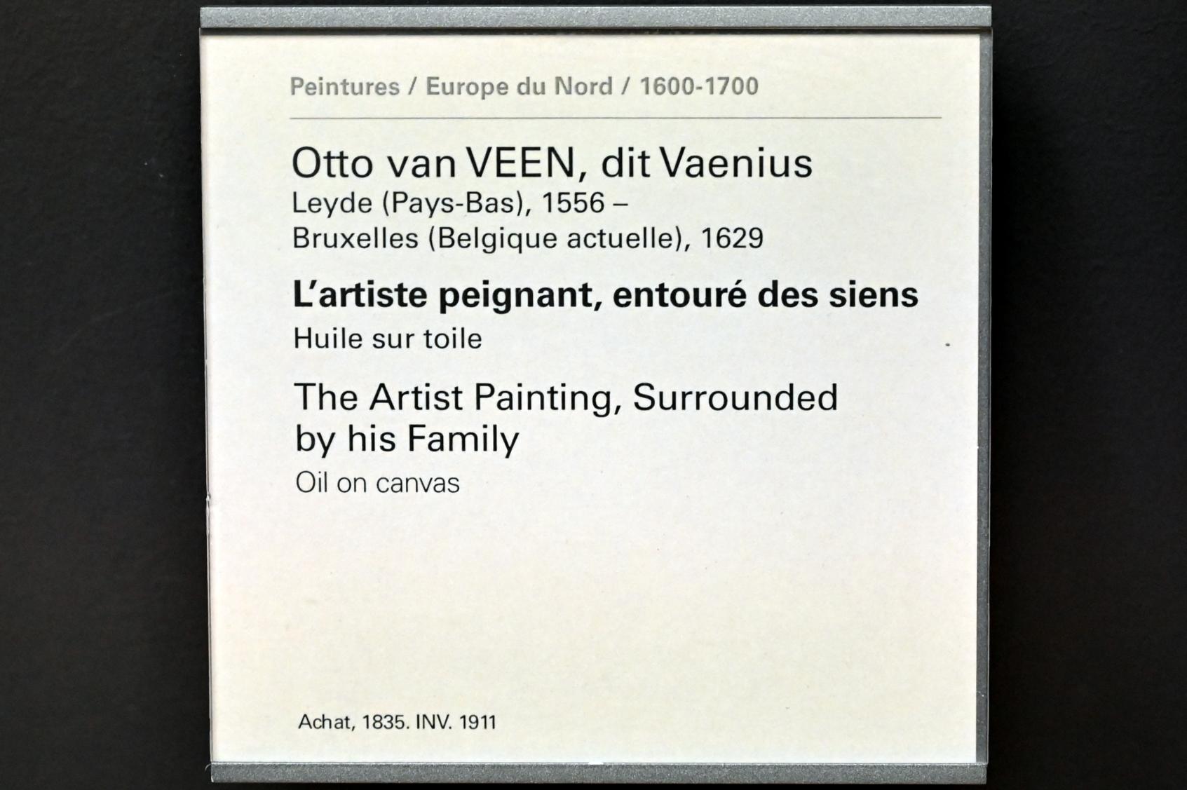 Otto van Veen (1584–1600), Der Künstler beim Malen, umgeben von seiner Familie, Paris, Musée du Louvre, Saal 806, 1584, Bild 2/2