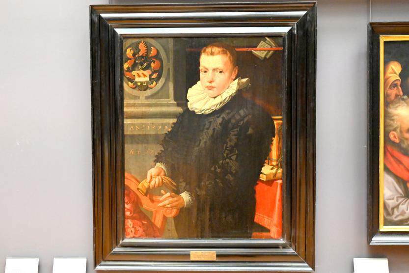 Pieter Pietersz (1587–1599), Vermutliches Porträt des Claes Jobsz. Coster (1581–1605), Sohn eines Amsterdamer Kaufmanns, Paris, Musée du Louvre, Saal 806, 1599