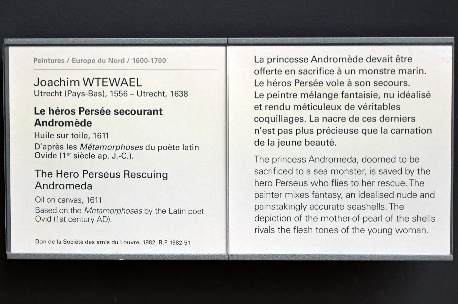 Joachim Anthonisz. Wtewael (1595–1615), Der Held Perseus rettet Andromeda, Paris, Musée du Louvre, Saal 806, 1611, Bild 2/2