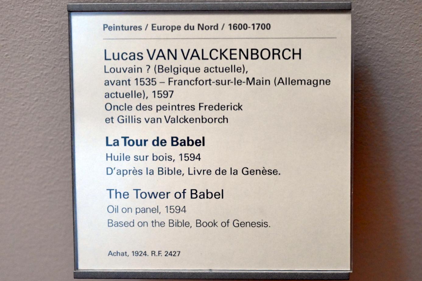 Lucas van Valckenborch (1556–1595), Turm zu Babel, Paris, Musée du Louvre, Saal 808, 1594, Bild 2/2