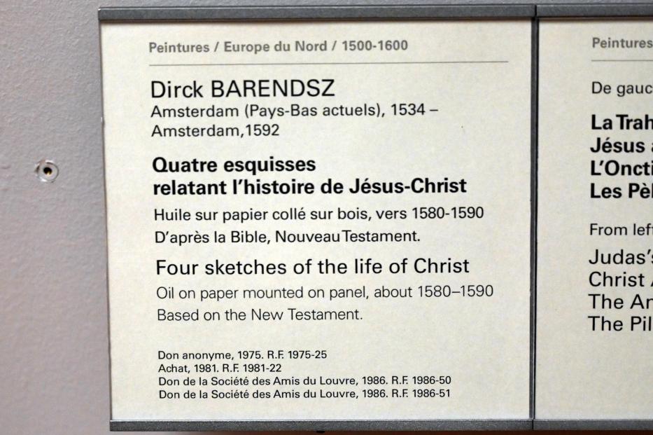 Dirck Barendsz (1585), Der Verrat des Judas, Paris, Musée du Louvre, Saal 808, um 1580–1590, Bild 2/4