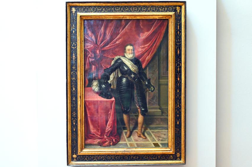 Frans Pourbus der Jüngere (1591–1618), Porträt des Heinrich IV., König von Frankreich 1589 bis 1610, in Rüstung, Paris, Musée du Louvre, Saal 807, um 1610
