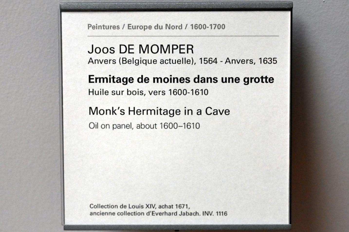 Joos de Momper (1595–1625), Einsiedelei von Mönchen in einer Höhle, Paris, Musée du Louvre, Saal 807, um 1600–1610, Bild 2/2