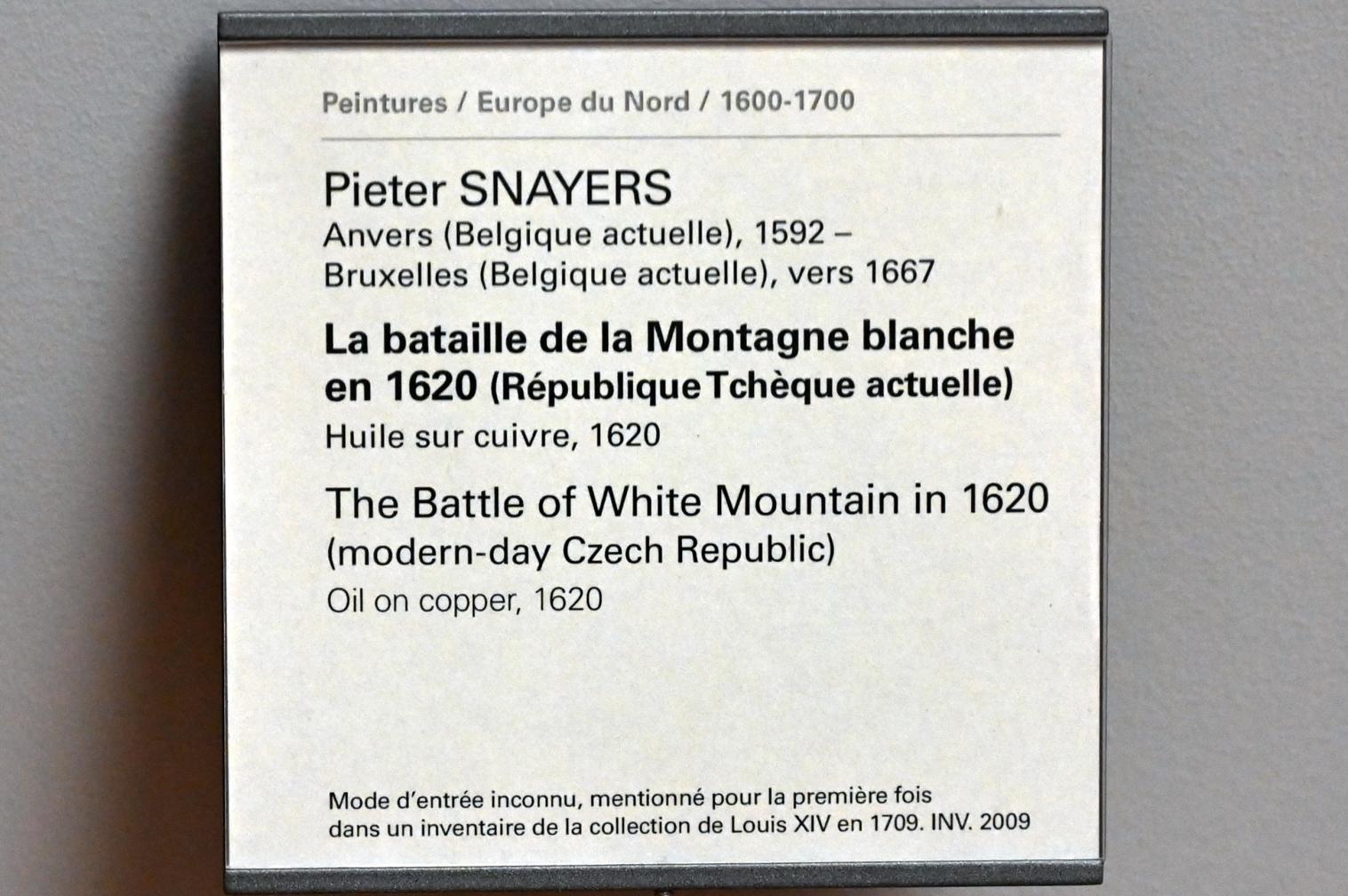 Pieter Snayers (1620), Die Schlacht am Weißen Berg im Jahr 1620, Paris, Musée du Louvre, Saal 807, 1620, Bild 2/2