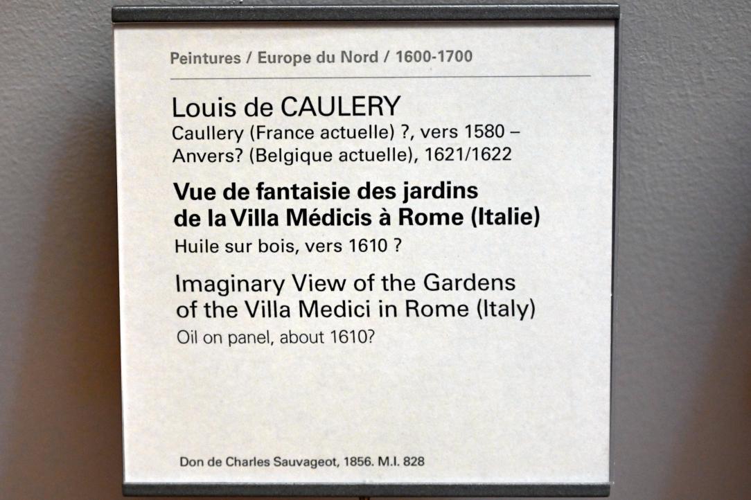 Louis de Caullery (1610–1621), Fantasieansicht der Gärten der Villa Medici in Rom, Paris, Musée du Louvre, Saal 807, um 1610, Bild 2/2
