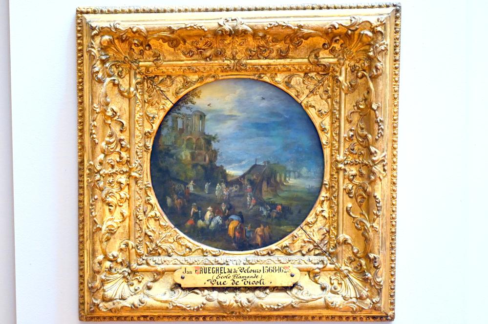Jan Brueghel der Ältere (Samtbrueghel, Blumenbrueghel) (1593–1621), Imaginäre Ansicht des Tempels der Sibylle in Tivoli, Paris, Musée du Louvre, Saal 807, um 1610, Bild 1/2