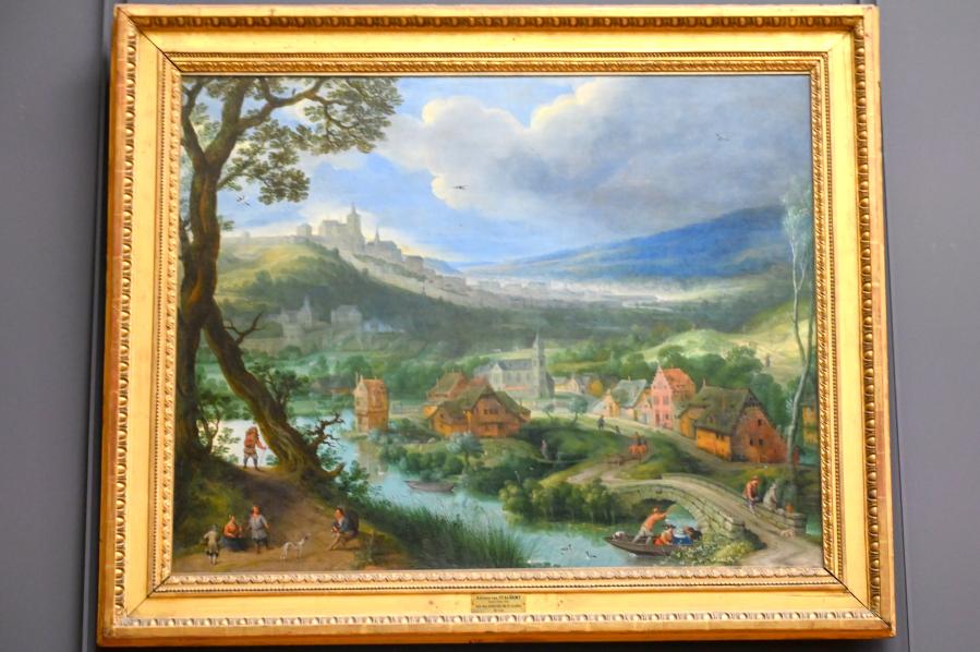 Adriaen van Stalbemt (1610–1662), Blick auf eine flämische Landschaft in der Nähe von Brüssel, Paris, Musée du Louvre, Saal 803, um 1650, Bild 1/2