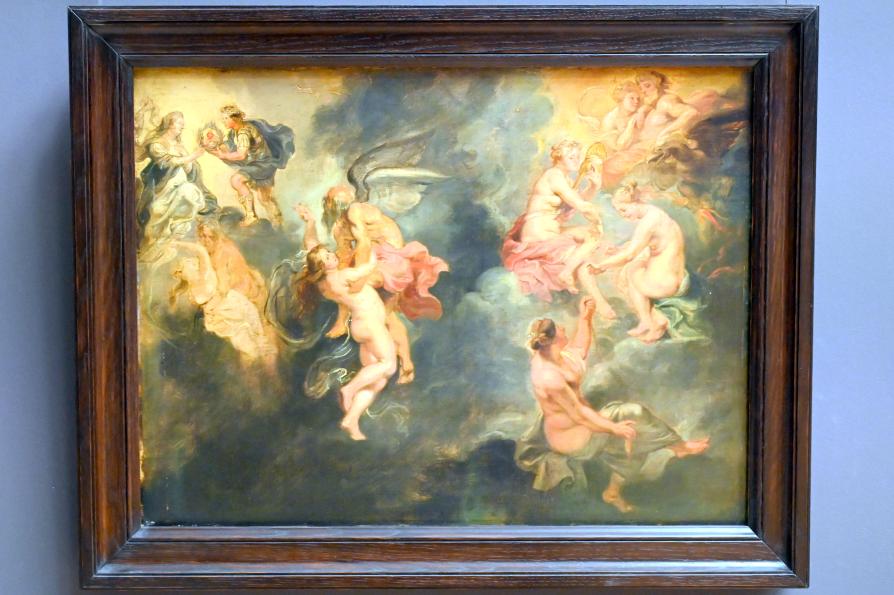 Peter Paul Rubens (1598–1640), Die drei Parzen spinnen die Schicksalsfäden und der Triumph der Wahrheit, Paris, Musée du Louvre, Saal 803, um 1622
