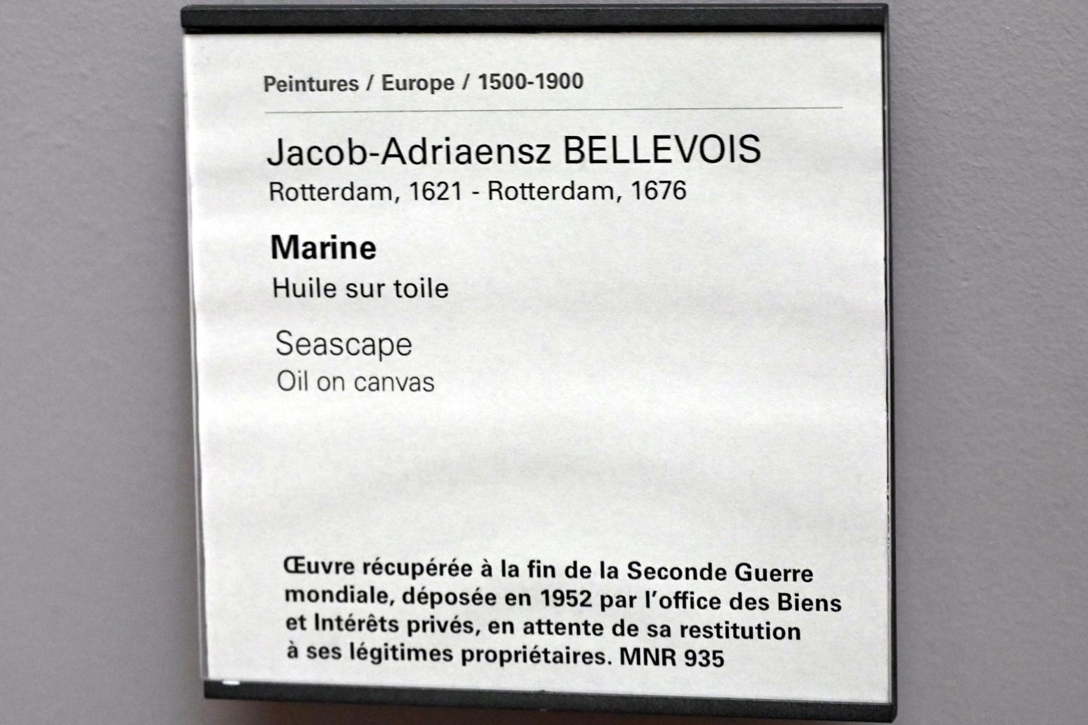 Jacob Adriaensz. Bellevois (Undatiert), Seestück, Paris, Musée du Louvre, Saal 804, Undatiert, Bild 2/2