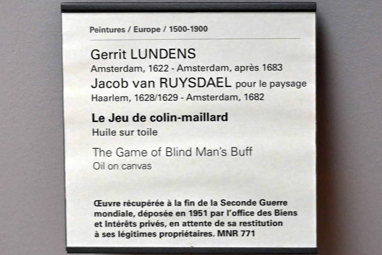 Gerrit Lundens (Undatiert), Blinde Kuh, Paris, Musée du Louvre, Saal 804, Undatiert, Bild 2/2