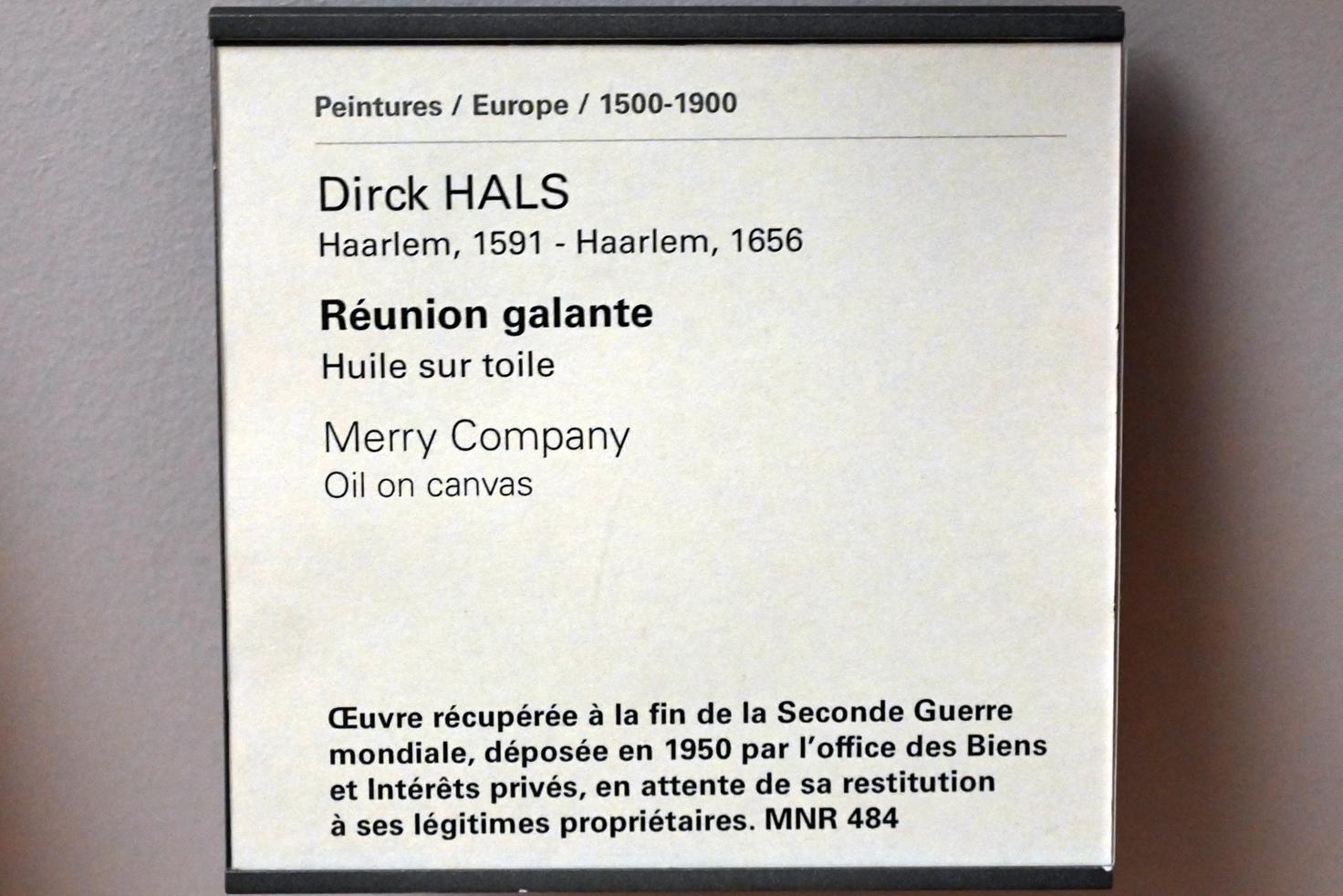 Dirck Hals (1620–1656), Fröhliche Gesellschaft, Paris, Musée du Louvre, Saal 804, Undatiert, Bild 2/2