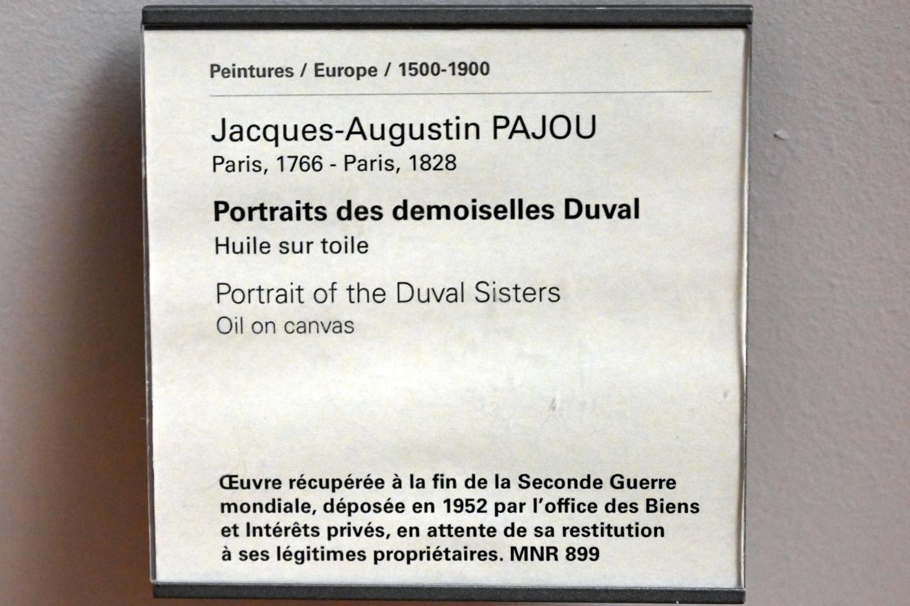 Jacques-Augustin-Catherine Pajou (1788–1801), Porträt der Duval-Schwestern, Paris, Musée du Louvre, Saal 804, Undatiert, Bild 2/2