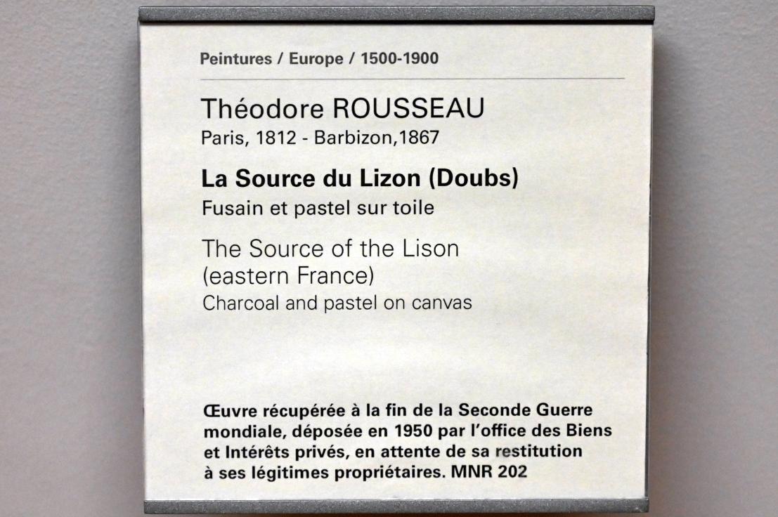 Théodore Rousseau (1827–1862), Die Quelle des Lison-Flusses im Département Doubs, Paris, Musée du Louvre, Saal 805, Undatiert, Bild 2/2