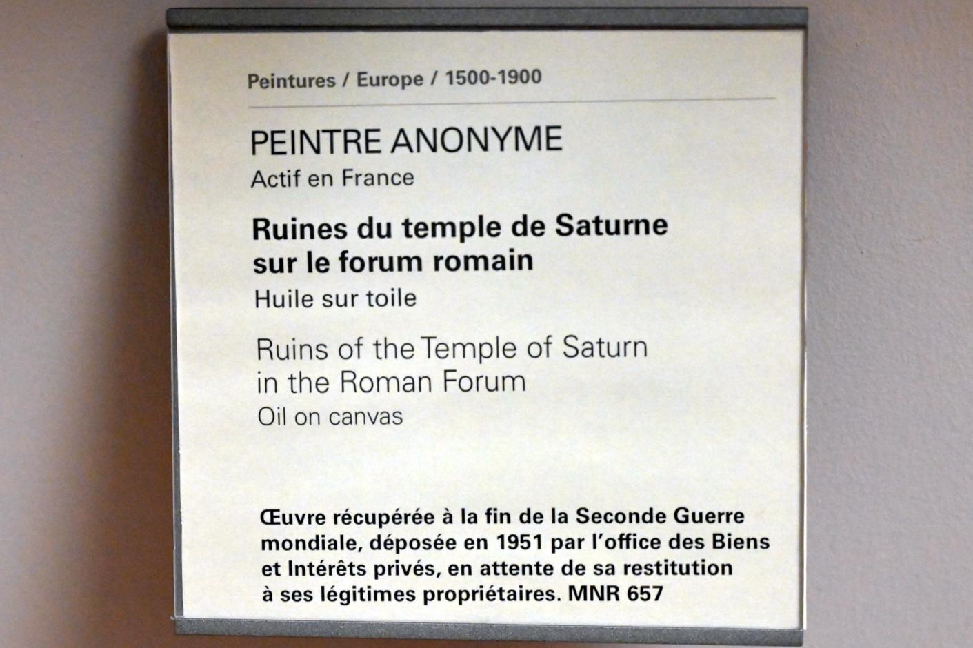 Ruinen des Saturntempels im Forum Romanum, Paris, Musée du Louvre, Saal 805, Undatiert, Bild 2/2