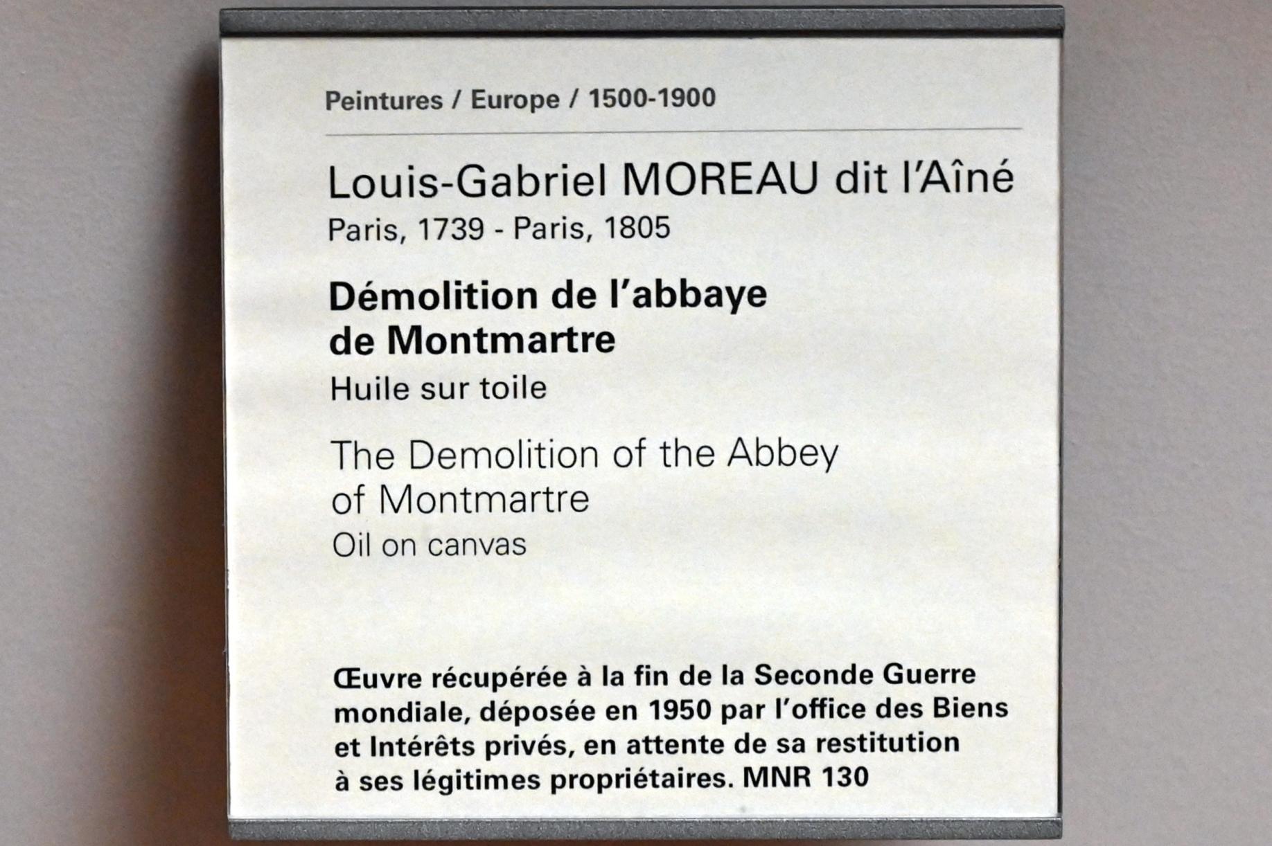 Louis-Gabriel Moreau (Undatiert), Abriss der Abtei Montmartre, Paris, Musée du Louvre, Saal 805, Undatiert, Bild 2/2