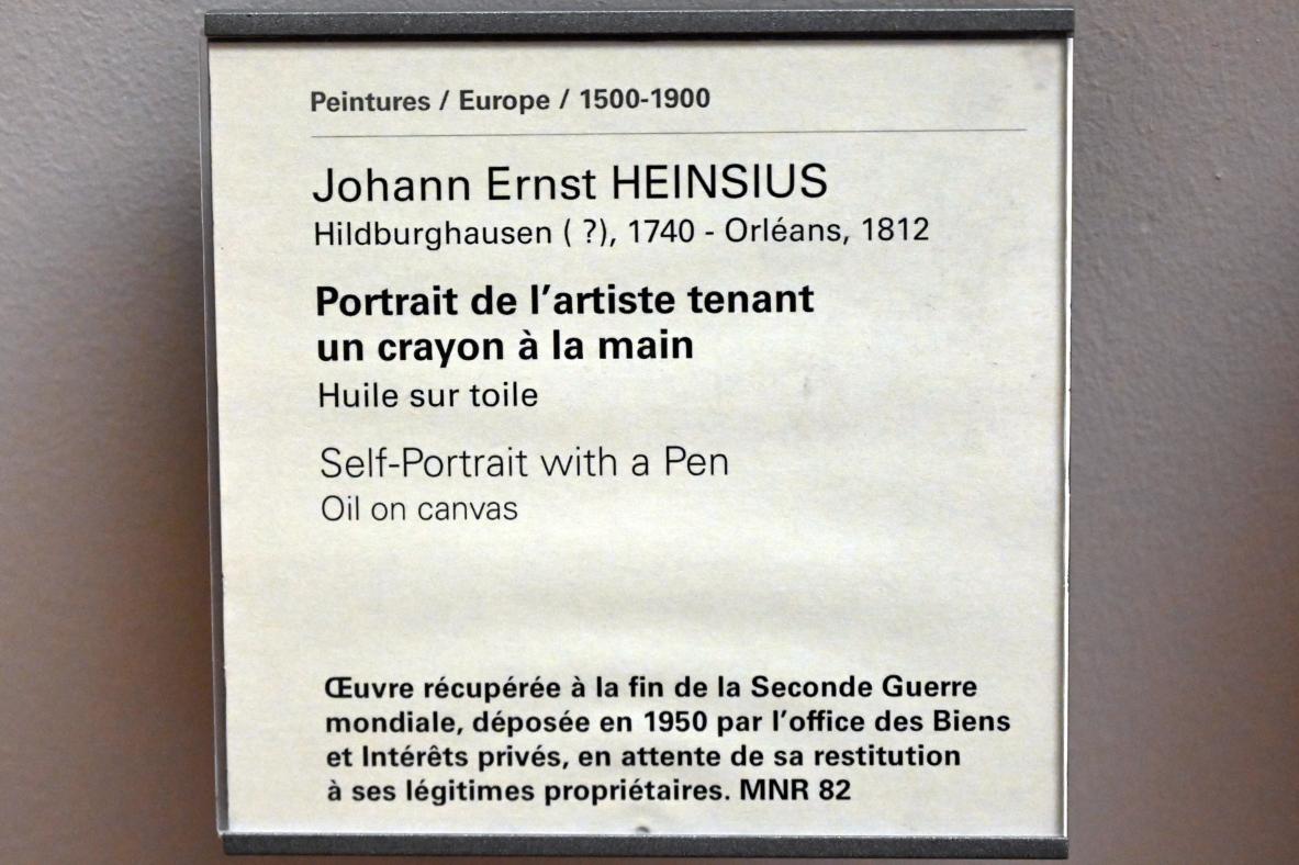 Johann Ernst Heinsius (Undatiert), Selbstporträt mit Bleistift, Paris, Musée du Louvre, Saal 805, Undatiert, Bild 2/2