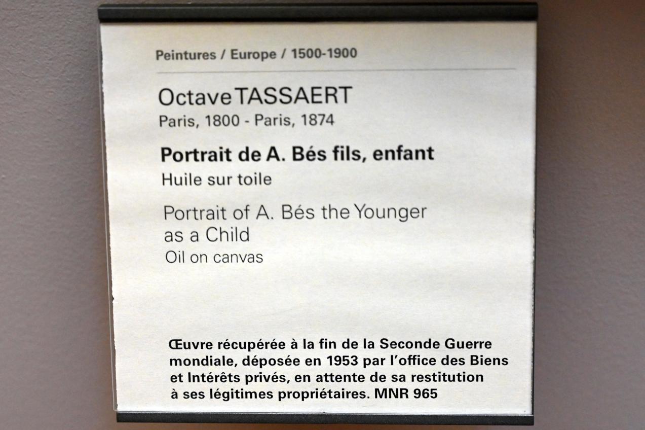 Octave Tassaert (Undatiert), Porträt von A. Bés dem Jüngeren als Kind, Paris, Musée du Louvre, Saal 805, Undatiert, Bild 2/2