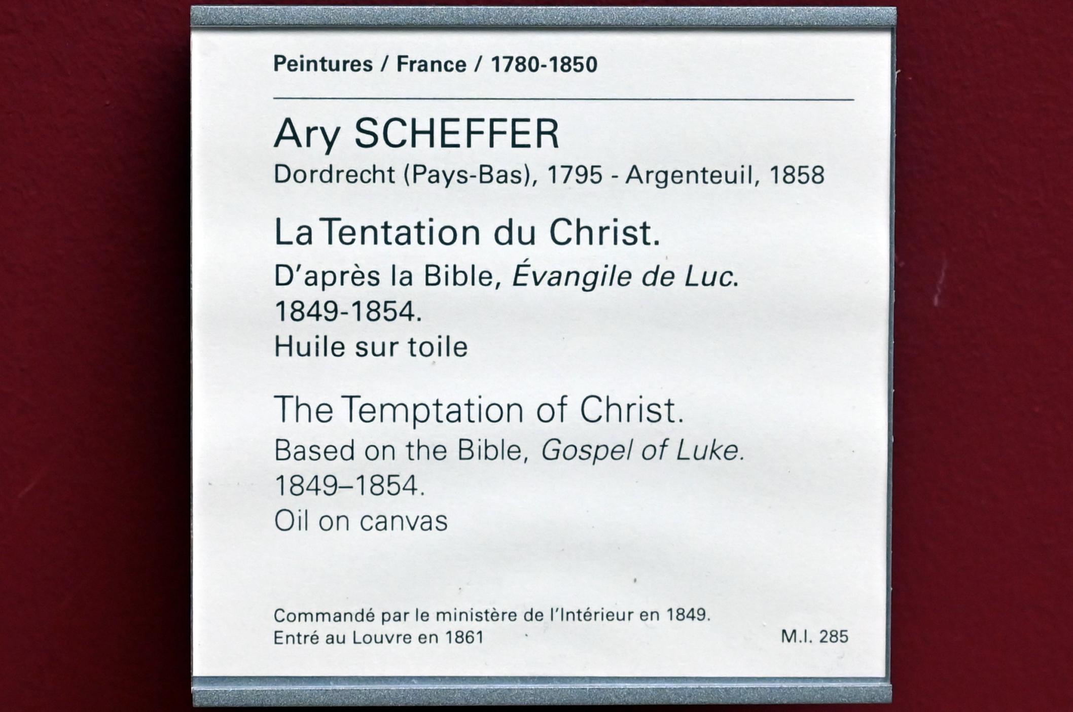 Ary Scheffer (1824–1855), Die Versuchung Christi, Paris, Musée du Louvre, Saal 943, 1849–1854, Bild 2/2
