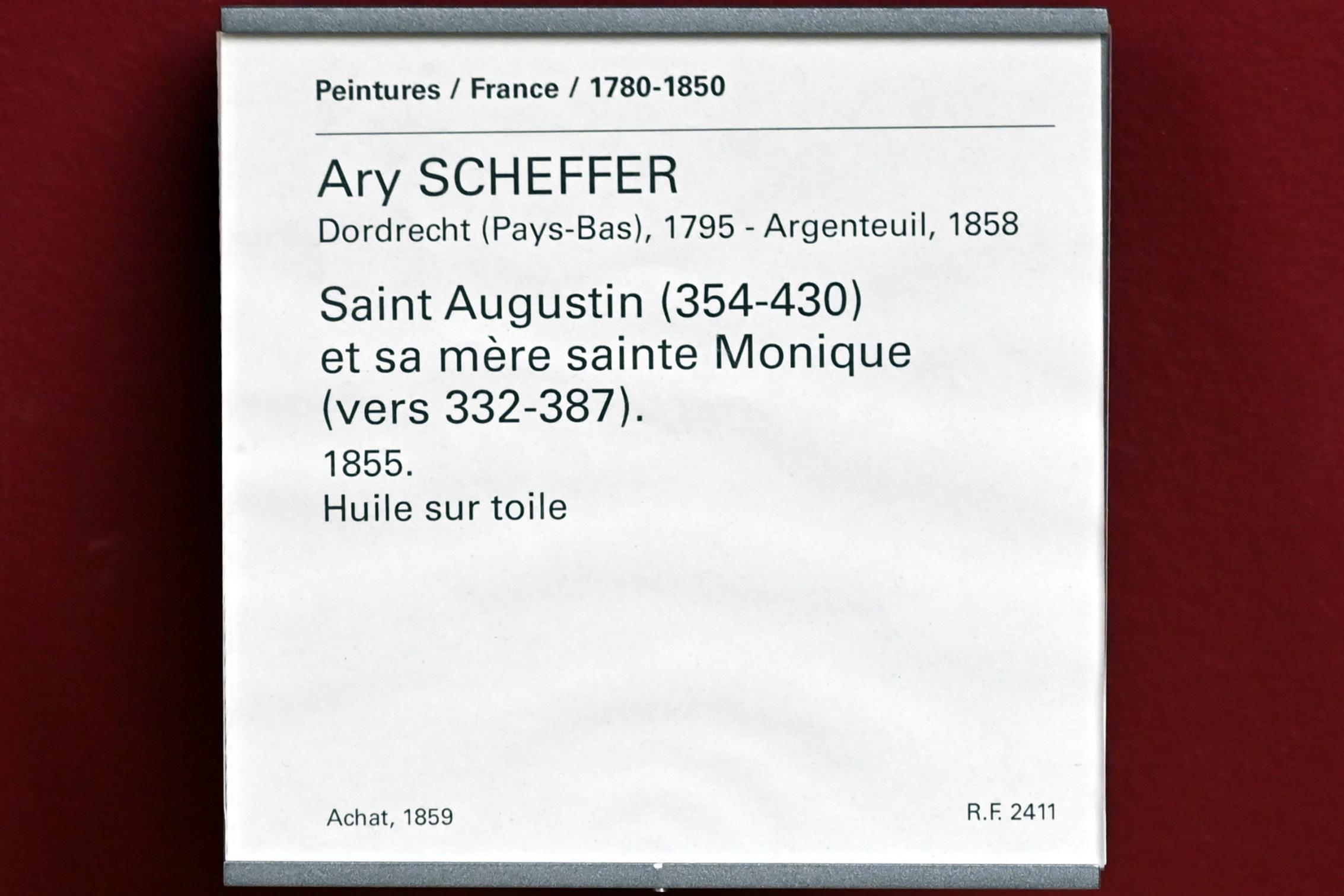 Ary Scheffer (1824–1855), Der heilige Augustinus (354-430) und seine Mutter, die heilige Monika (um 332-387), Paris, Musée du Louvre, Saal 943, 1855, Bild 2/2