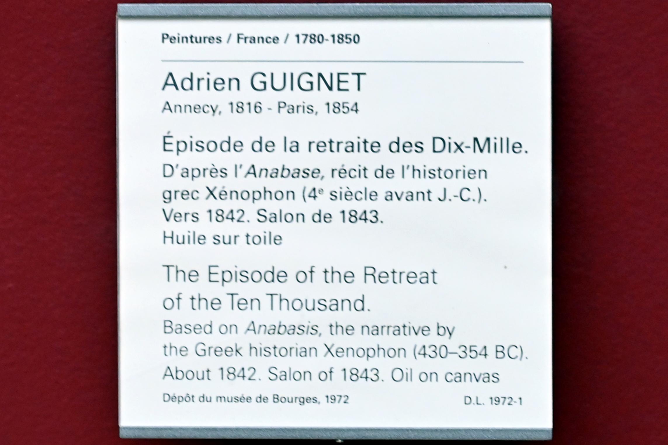 Jean-Adrien Guignet (1842), Die Episode vom Rückzug der Zehntausend, Paris, Musée du Louvre, Saal 943, um 1842, Bild 2/2