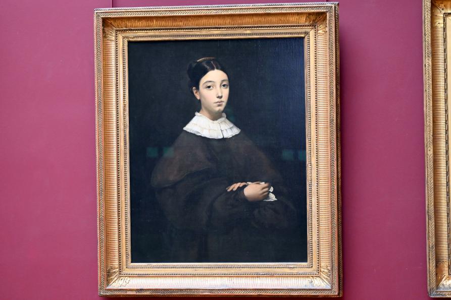 Théodore Chassériau (1835–1856), Porträt der Aline Chassériau (1822-1871), Schwester des Künstlers, Paris, Musée du Louvre, Saal 943, 1835, Bild 1/2