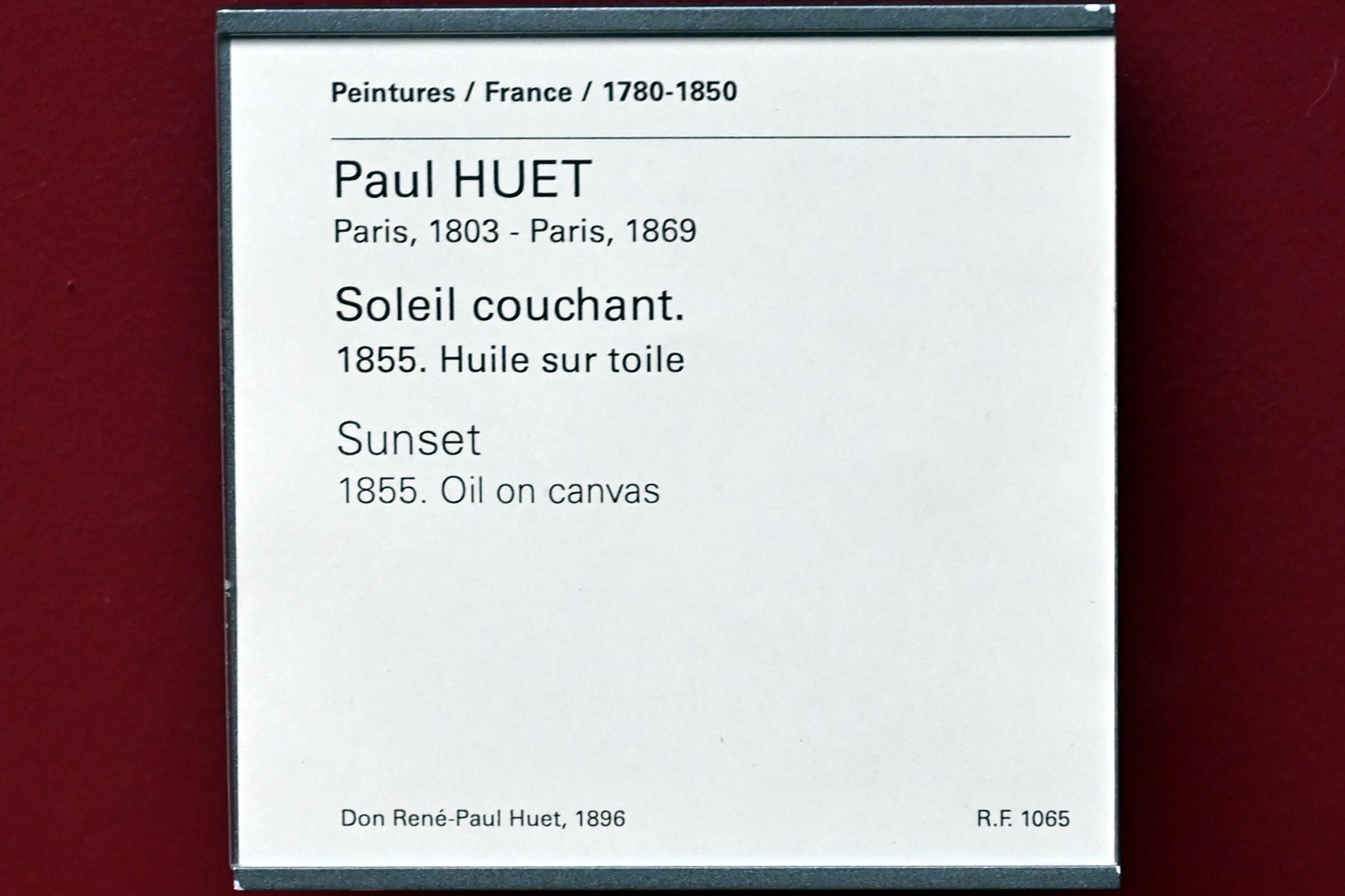 Paul Huet (1830–1855), Sonnenuntergang, Paris, Musée du Louvre, Saal 943, 1855, Bild 2/2