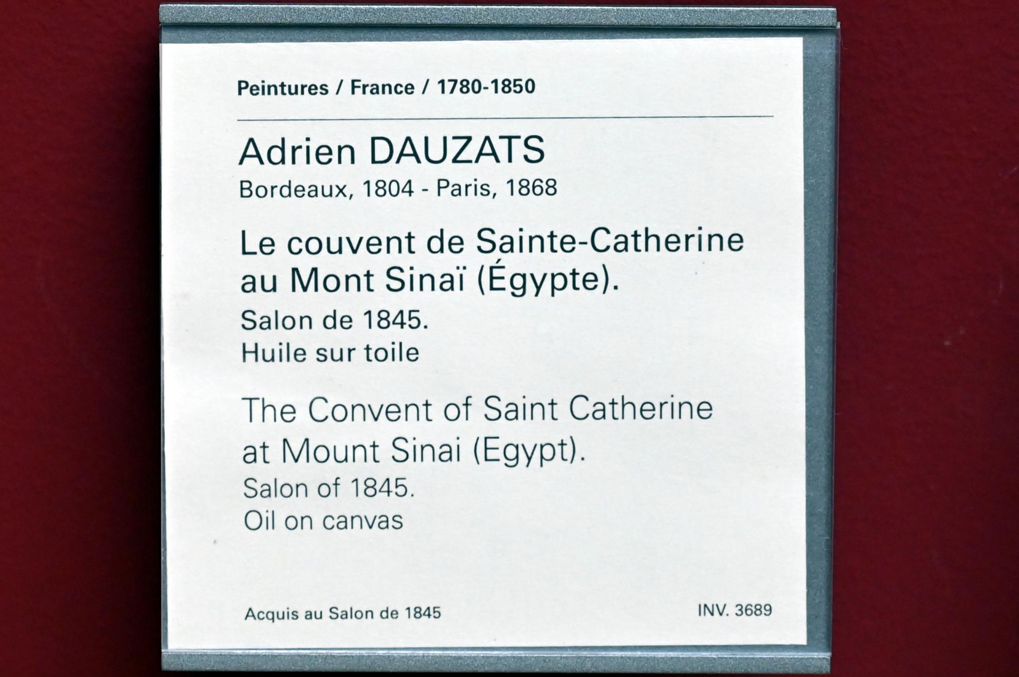 Adrien Dauzats (1831–1844), Das Katharinenkloster am Berg Sinai, Paris, Musée du Louvre, Saal 943, vor 1845, Bild 2/2