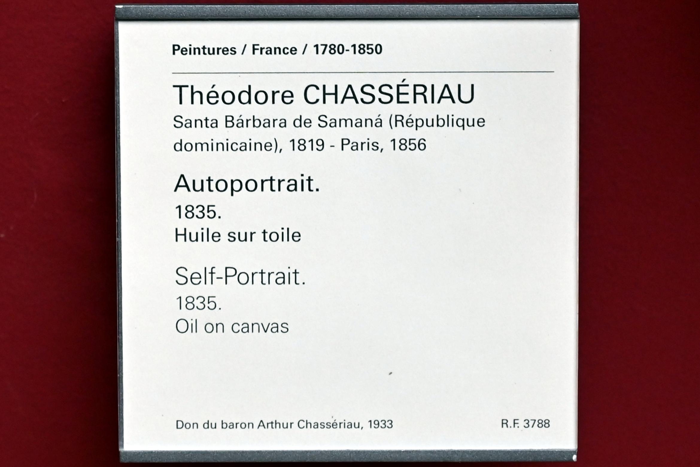Théodore Chassériau (1835–1856), Selbstporträt, Paris, Musée du Louvre, Saal 943, 1835, Bild 2/2