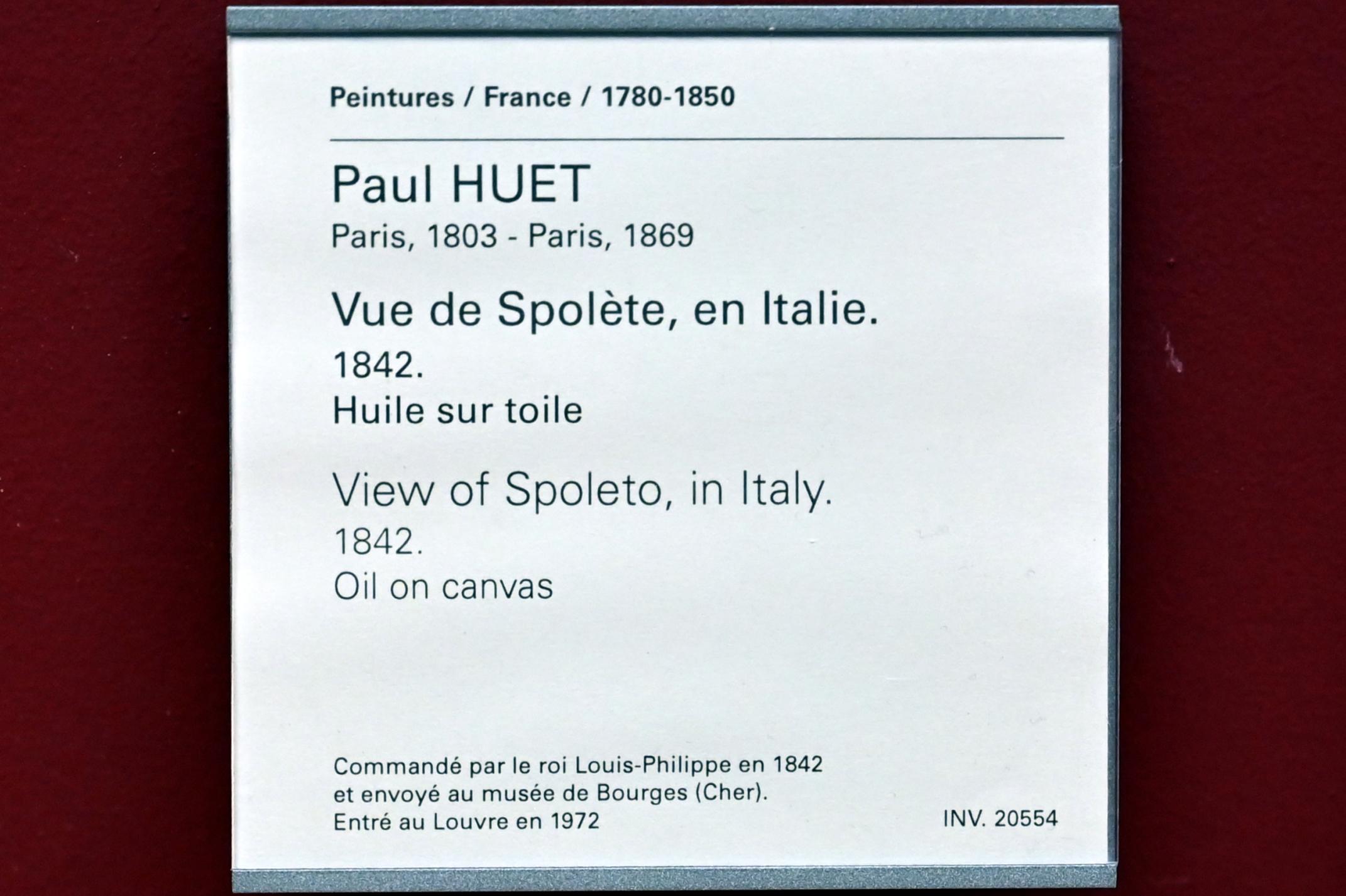 Paul Huet (1830–1855), Ansicht von Spoleto, Paris, Musée du Louvre, Saal 943, 1842, Bild 2/2
