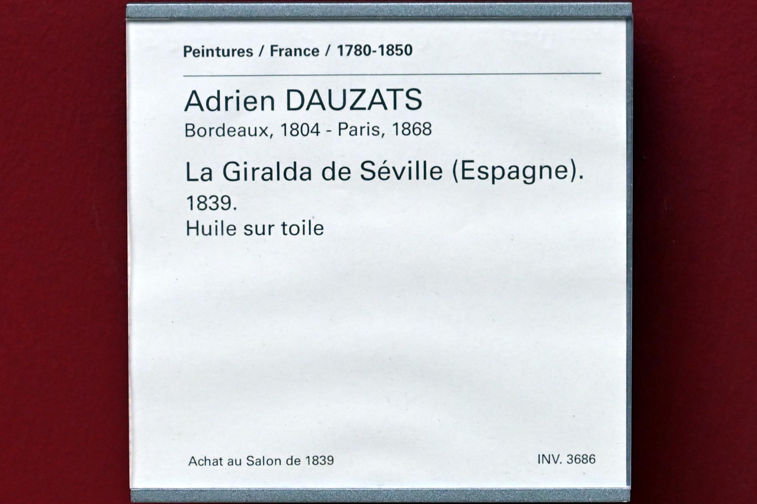 Adrien Dauzats (1831–1844), Die Giralda in Sevilla, Paris, Musée du Louvre, Saal 943, 1839, Bild 2/2