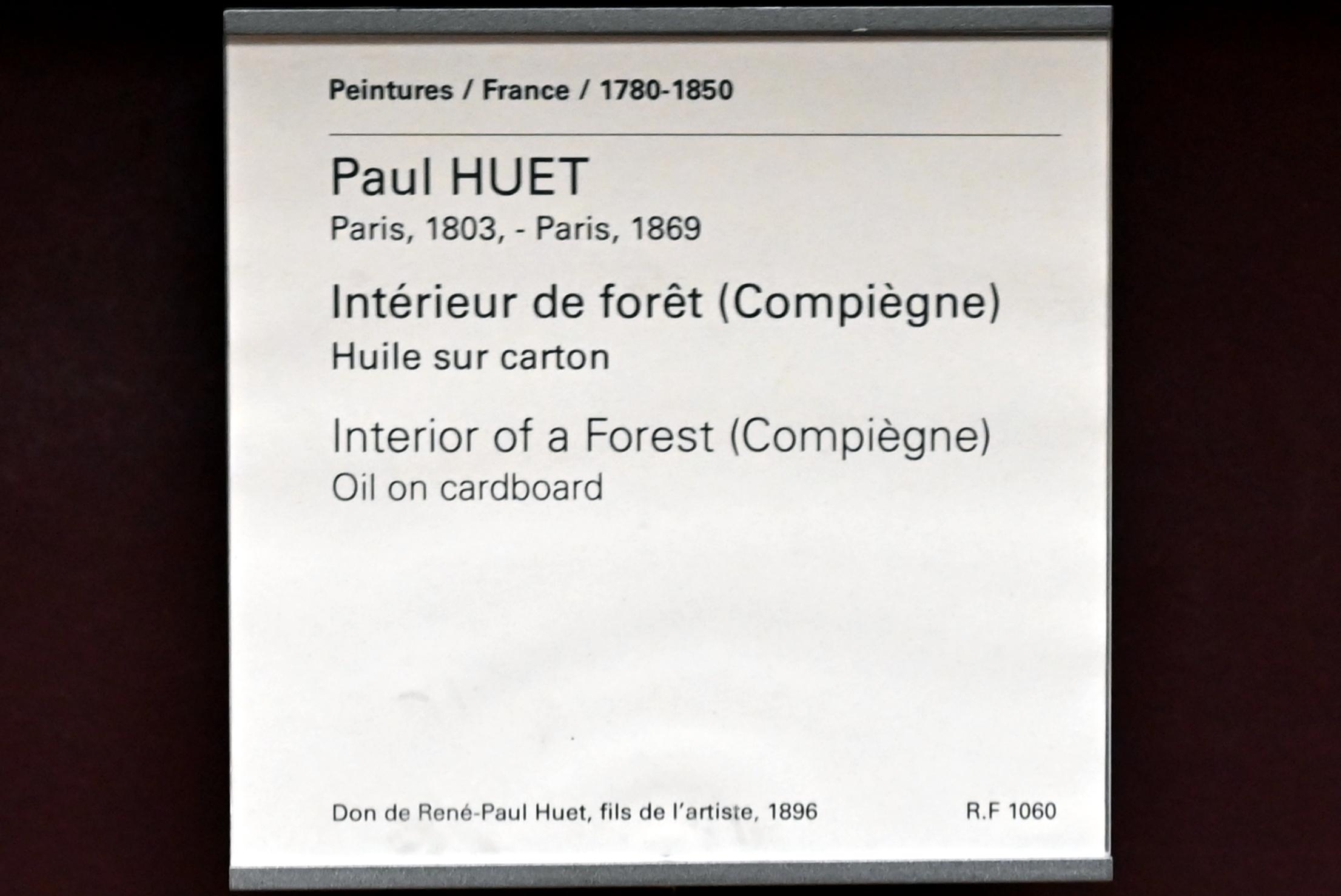 Paul Huet (1830–1855), Waldinneres bei Compiègne, Paris, Musée du Louvre, Saal 944, Undatiert, Bild 2/2