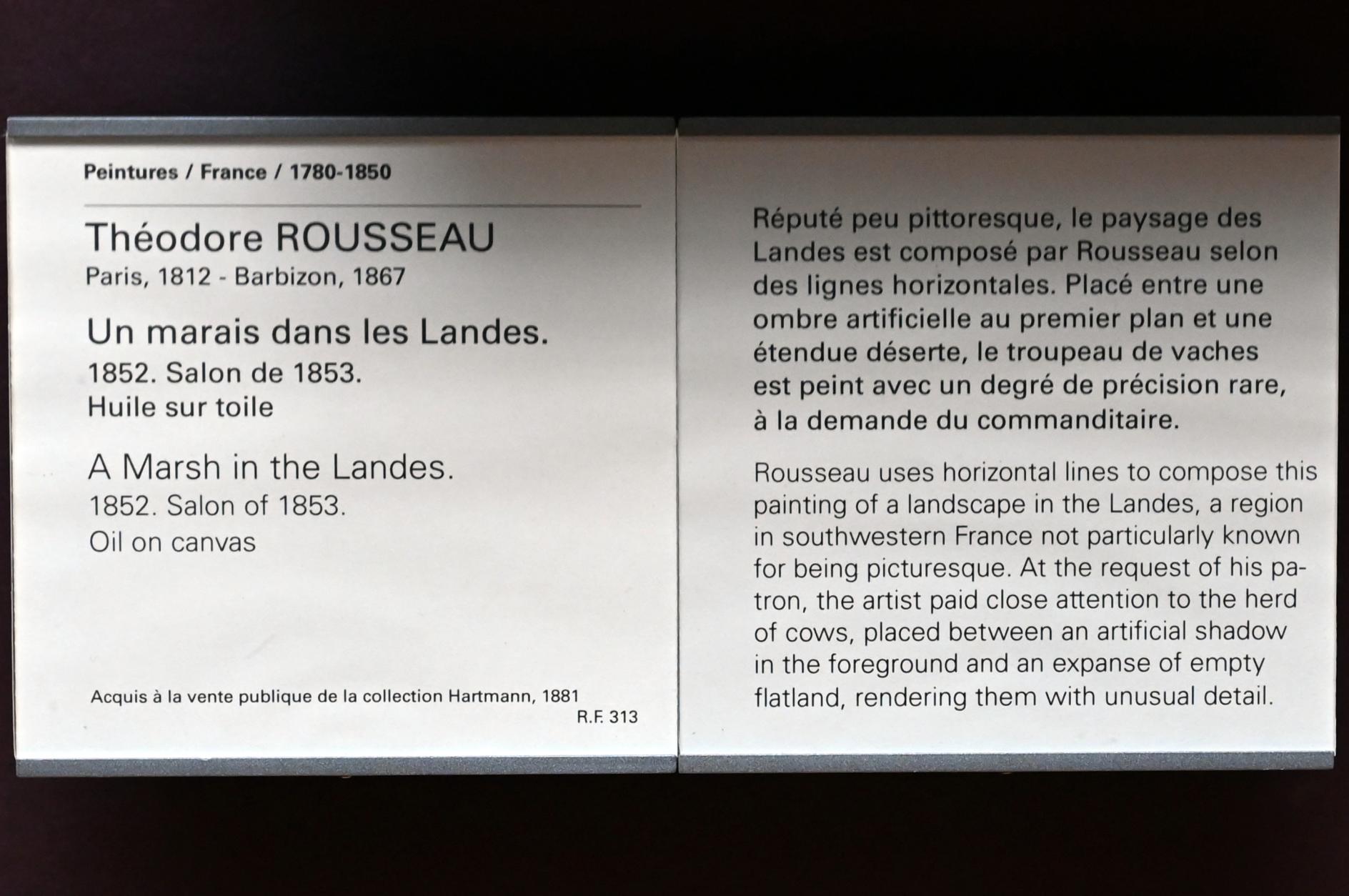 Théodore Rousseau (1827–1862), Sumpfgebiet m Département Landes, Paris, Musée du Louvre, Saal 944, 1852, Bild 2/2